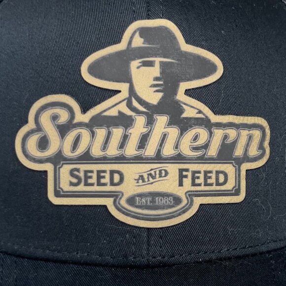 Richardson Trucker Hat Style Southern Seed & Feed Mens Black Snapback Hat - Picture 8 of 8